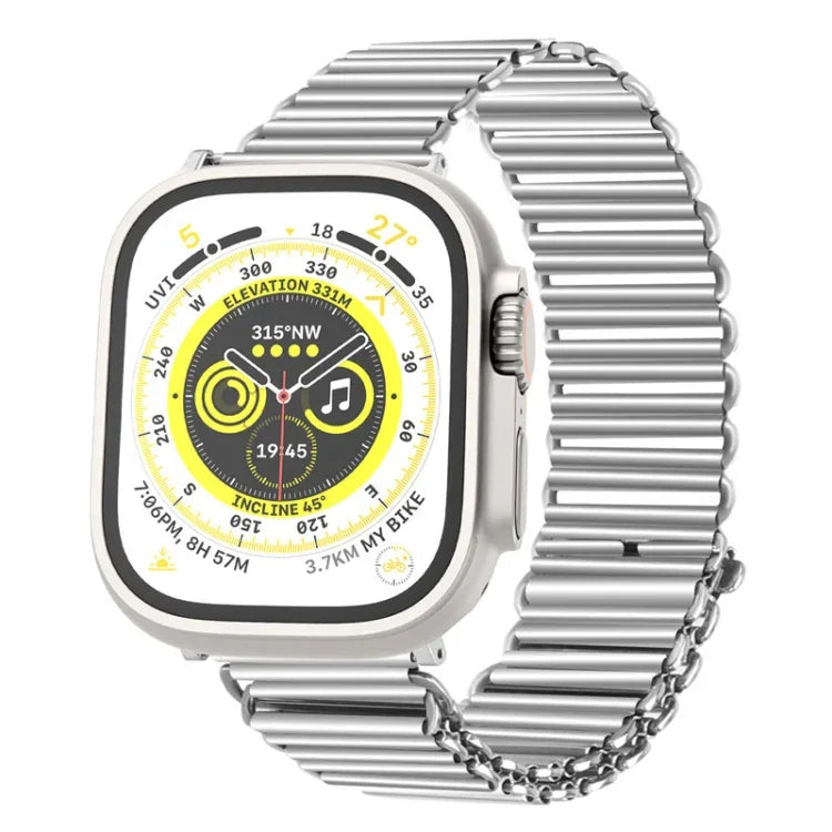 Correia de relógio em aço inoxidável com fivela de corrente, Para Apple Watch Ultra 49mm / Series 8&7 45mm / SE 2&6&SE&5&4 44mm / 3&2&1 42mm, Para Apple Watch Series 8&7 41mm / SE 2&6&SE&5&4 40mm / 3&2&1 38mm