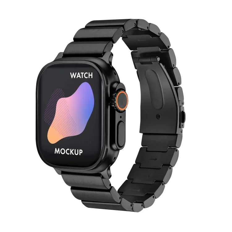 Correia de relógio em liga de titânio com fivela plana, Para Apple Watch Ultra 49mm / Series 8&7 45mm / SE 2&6&SE&5&4 44mm / 3&2&1 42mm, Para Apple Watch Series 8&7 41mm / SE 2&6&SE&5&4 40mm / 3&2&1 38mm