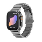 Correia de relógio em liga de titânio com fivela plana, Para Apple Watch Ultra 49mm / Series 8&7 45mm / SE 2&6&SE&5&4 44mm / 3&2&1 42mm, Para Apple Watch Series 8&7 41mm / SE 2&6&SE&5&4 40mm / 3&2&1 38mm