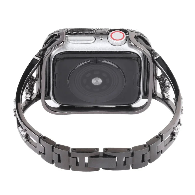 Correia de Relógio em Metal de Cobre Zircon, Para Apple Watch Ultra 49mm / Série 8&7 45mm / SE 2&6&SE&5&4 44mm / 3&2&1 42mm, Para Apple Watch Série 8&7 41mm / SE 2&6&SE&5&4 40mm / 3&2&1 38mm