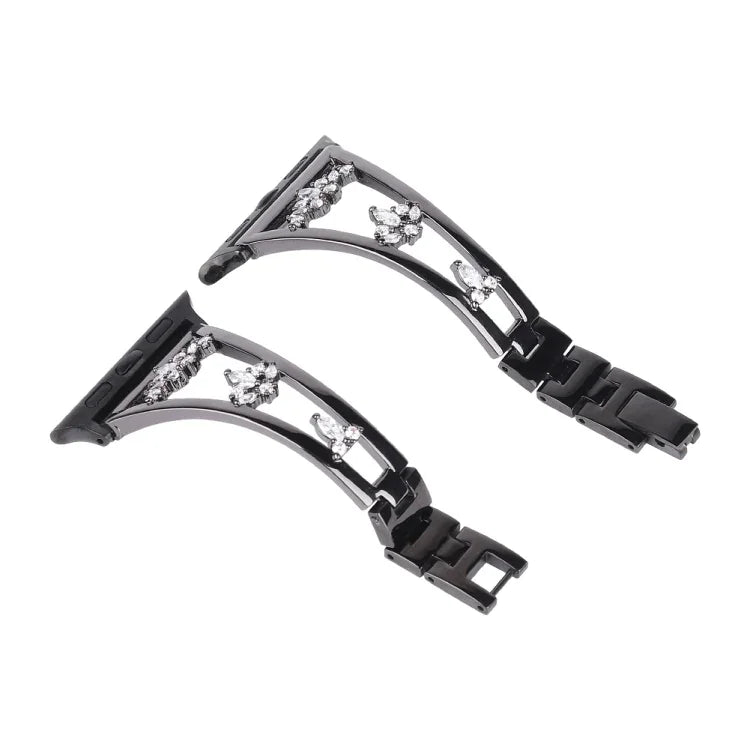 Correia de Relógio em Metal de Cobre Zircon, Para Apple Watch Ultra 49mm / Série 8&7 45mm / SE 2&6&SE&5&4 44mm / 3&2&1 42mm, Para Apple Watch Série 8&7 41mm / SE 2&6&SE&5&4 40mm / 3&2&1 38mm