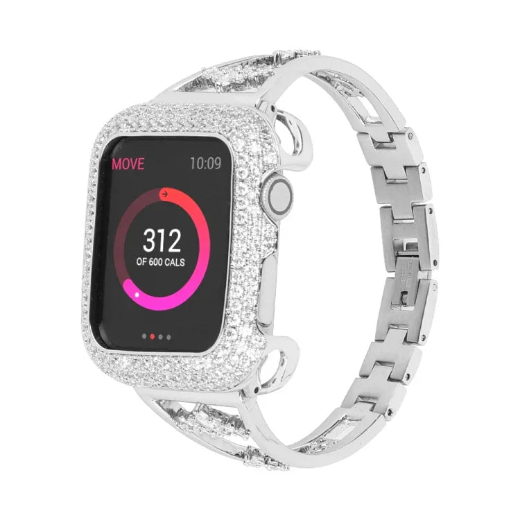Correia de Relógio em Metal de Cobre Zircon, Para Apple Watch Ultra 49mm / Série 8&7 45mm / SE 2&6&SE&5&4 44mm / 3&2&1 42mm, Para Apple Watch Série 8&7 41mm / SE 2&6&SE&5&4 40mm / 3&2&1 38mm