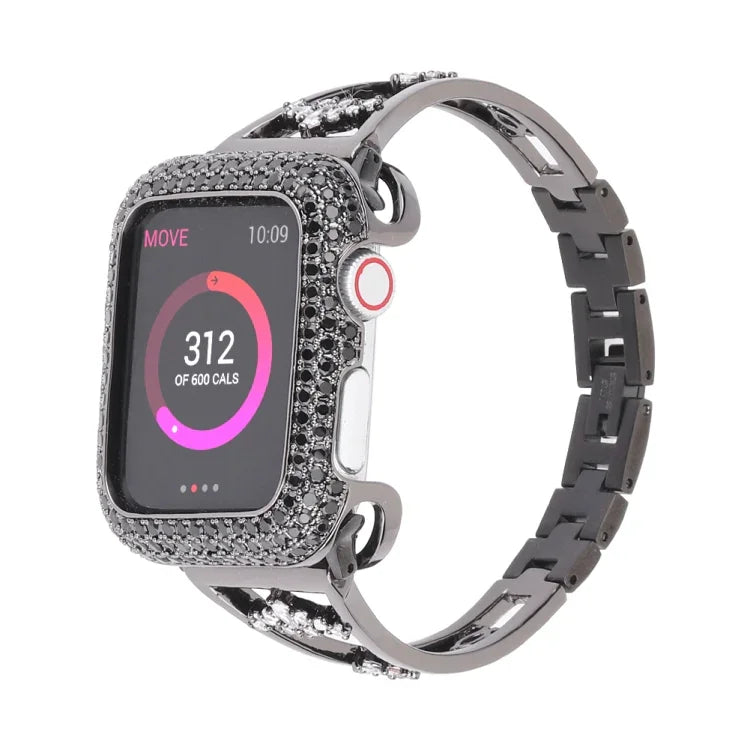Correia de Relógio em Metal de Cobre Zircon, Para Apple Watch Ultra 49mm / Série 8&7 45mm / SE 2&6&SE&5&4 44mm / 3&2&1 42mm, Para Apple Watch Série 8&7 41mm / SE 2&6&SE&5&4 40mm / 3&2&1 38mm