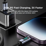 JOYROOM S-CL020A16 20W USB-C / Type-C para 8 Pinos Cabo de Dados de Carregamento Rápido com Display Digital, Type-C para 8 Pinos