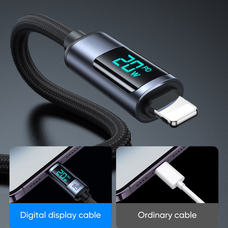 JOYROOM S-CL020A16 20W USB-C / Type-C para 8 Pinos Cabo de Dados de Carregamento Rápido com Display Digital, Type-C para 8 Pinos