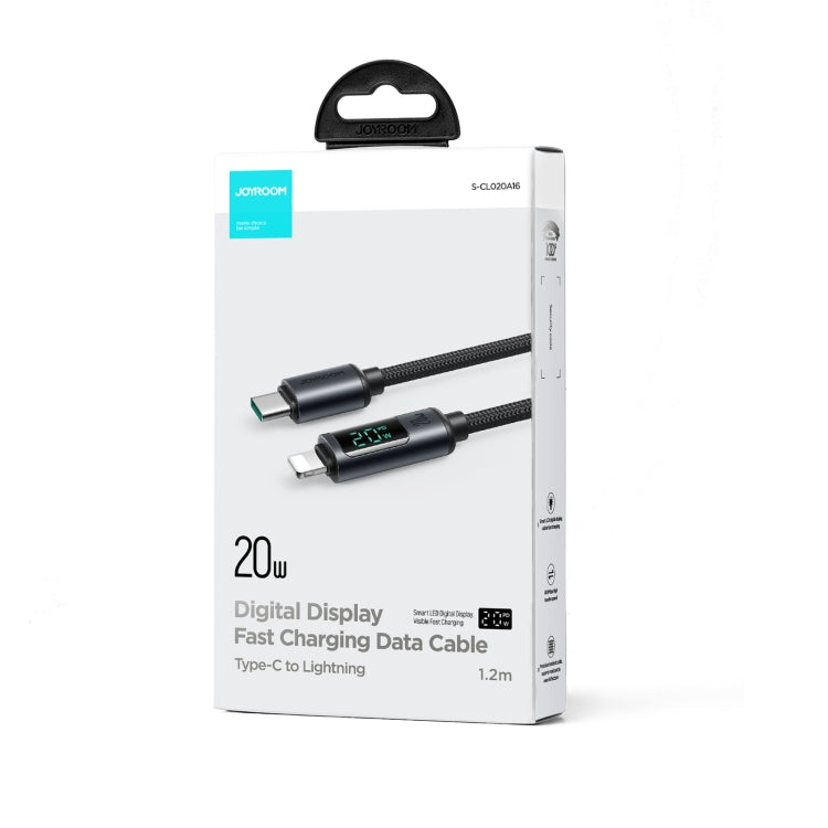 JOYROOM S-CL020A16 20W USB-C / Type-C para 8 Pinos Cabo de Dados de Carregamento Rápido com Display Digital, Type-C para 8 Pinos