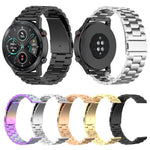 22mm Three Bead Stainless Steel Metal Watch Band, For Honor Watch GS 3i