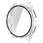 Caixa de Relógio com Diamantes de Uma Só Fileira em PC + Vidro Temperado, Para Samsung Galaxy Watch5 44mm