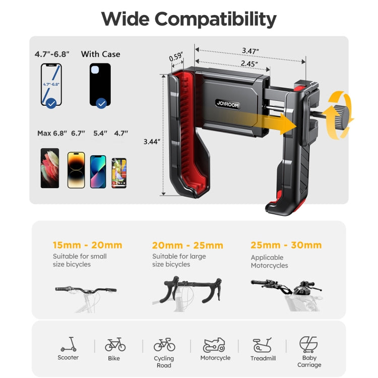 Suporte de Telemóvel para Guiador de Bicicleta JOYROOM JR-ZS266 Compatível com 4,7-6,8 polegadas, JR-ZS266
