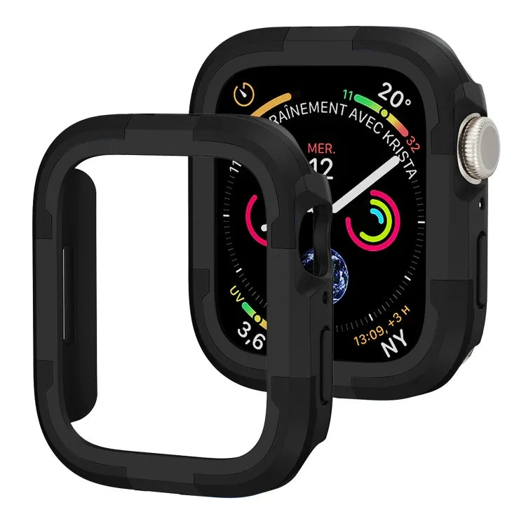 Capa de Relógio com Estrutura de Armadura, Para Apple Watch Series 9 / 8 / 7 41mm, Para Apple Watch Series SE 2&6&SE&5&4 44mm, Para Apple Watch Series 9 / 8 / 7 45mm, Para Apple Watch Ultra 3 / 2 / 1 49mm, Para Apple Watch Series SE 2&6&SE&5&4 40mm
