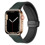 Magnetic Folding Silicone Leather Watch Band, For Apple Watch Series 8&7 41mm