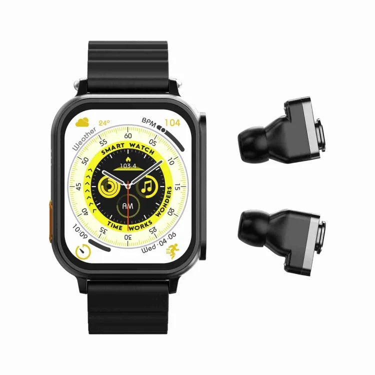 Relógio Inteligente N22 2 em 1 com Ecrã HD de 1,96 polegadas, Auricular Bluetooth para Chamada Desportiva