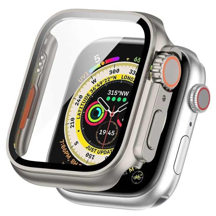 Tempered Film + PC Integrated Watch Protective Case, For Apple Watch Series SE 2 / 6 / SE / 5 / 4 40mm, For Apple Watch Series 9 / 8 / 7 41mm, For Apple Watch Series SE 2 / 6 / SE / 5 / 4 44mm, For Apple Watch Series 9 / 8 / 7 45mm