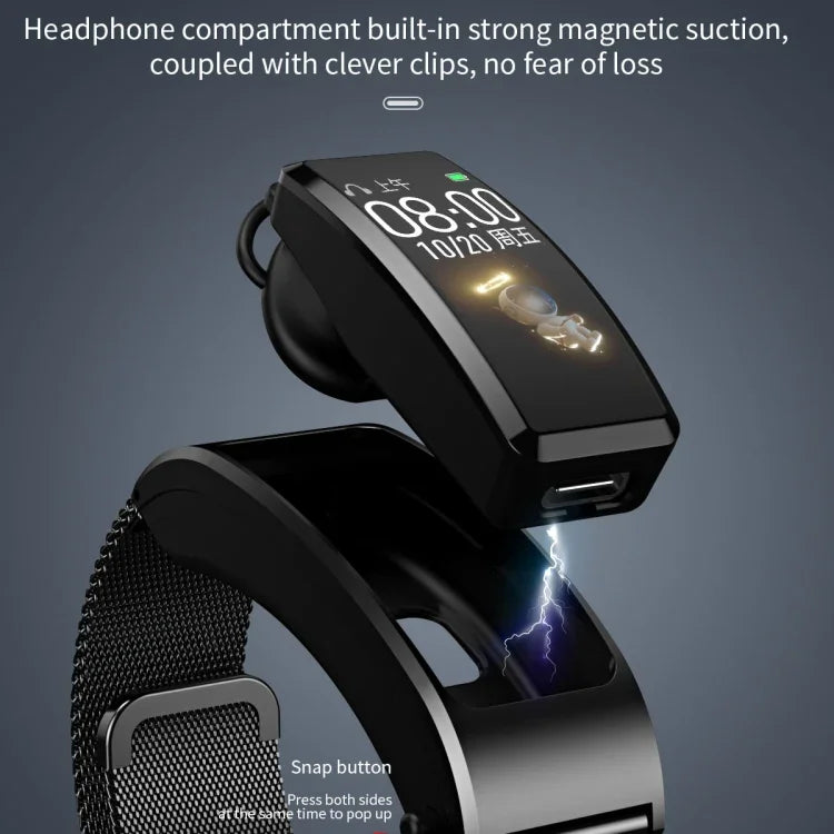 Pulseira Inteligente B7 com Auricular Bluetooth, Suporta Monitorização do Sono / Monitorização de Oxigénio no Sangue / Monitorização de Frequência Cardíaca