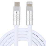 Série Mech 120W USB-C / Type-C para 8 Pinos Plugue Metálico Cabo de Dados de Carregamento Rápido em Silicone, Comprimento: 1.2m, 8 Pinos, 1.2m Type-C para 8 Pinos
