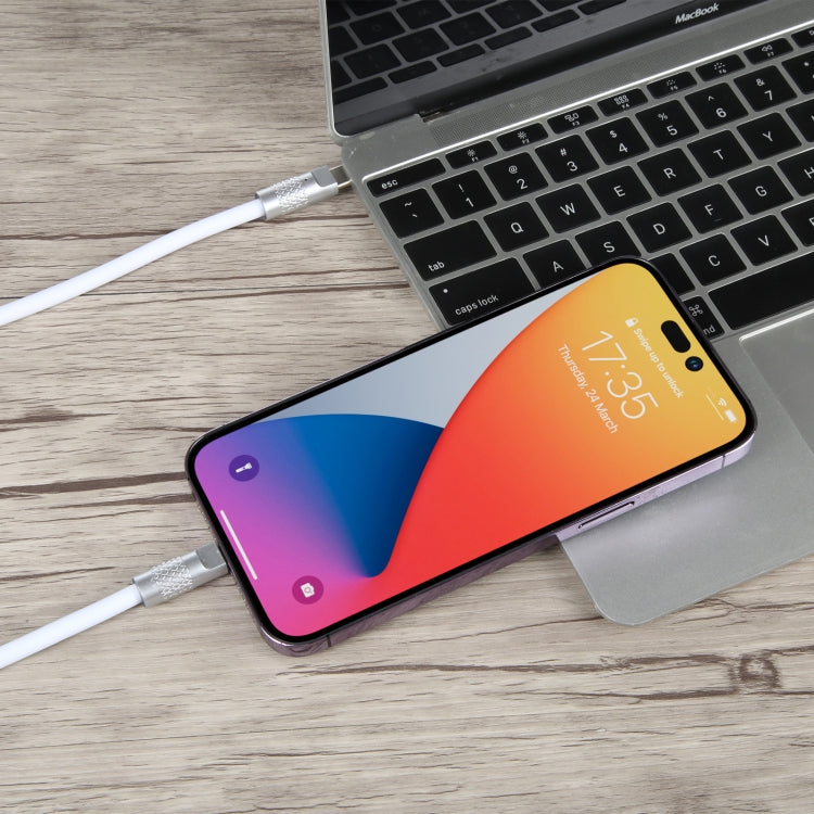 Série Mech 120W USB-C / Type-C para 8 Pinos Plugue Metálico Cabo de Dados de Carregamento Rápido em Silicone, Comprimento: 1.2m, 8 Pinos, 1.2m Type-C para 8 Pinos