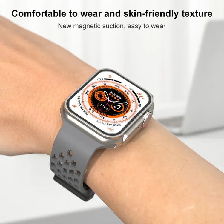Correia de Relógio em Silicone com Fecho Magnético, Para Apple Watch Series 8&7 41mm, Para Apple Watch Series 8&7 45mm