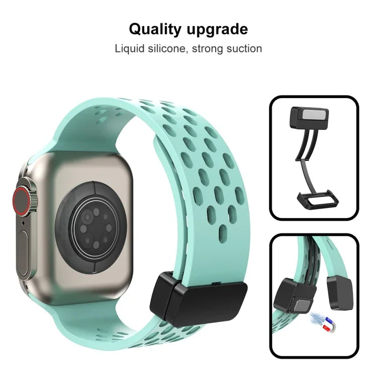 Correia de Relógio em Silicone com Fecho Magnético, Para Apple Watch Series 8&7 41mm, Para Apple Watch Series 8&7 45mm