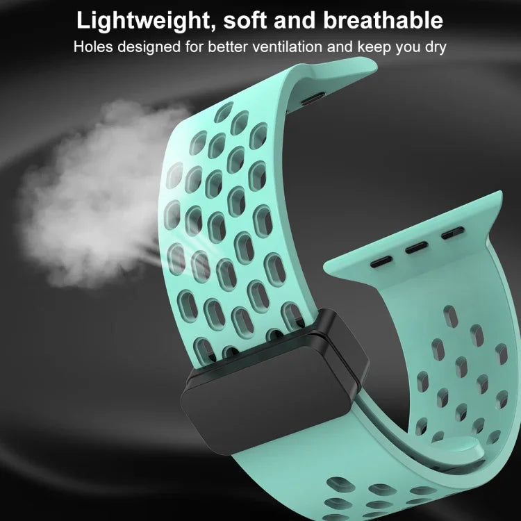 Correia de Relógio em Silicone com Fecho Magnético, Para Apple Watch Series 8&7 41mm, Para Apple Watch Series 8&7 45mm