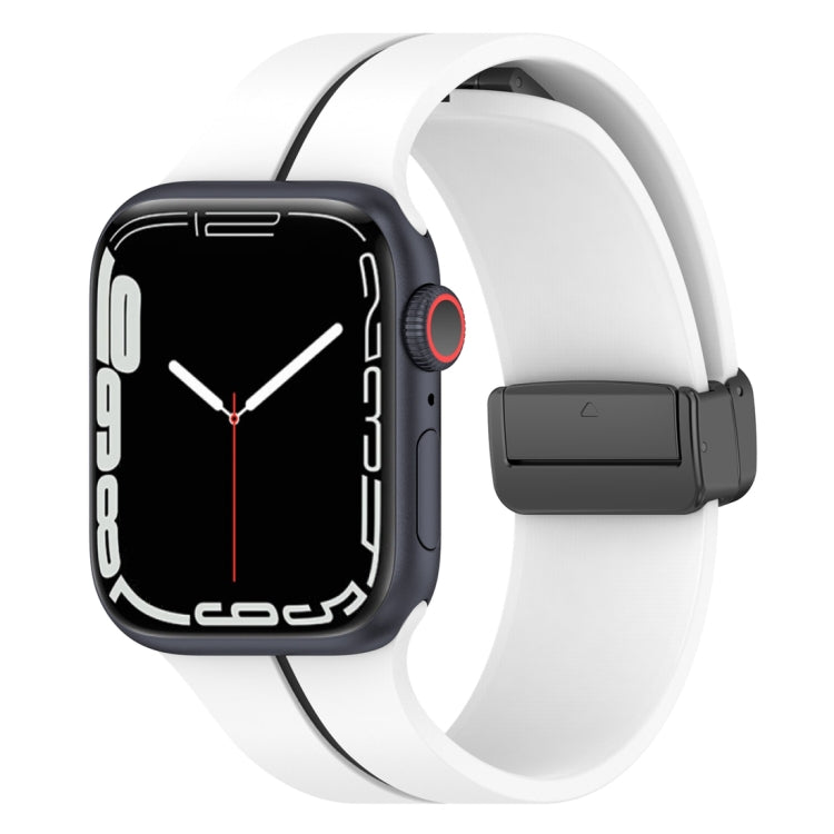 Correia de relógio em silicone com fivela dobrável bicolor, para Apple Watch SE 40mm, para Apple Watch SE 44mm, para Apple Watch 6 40mm, para Apple Watch 6 44mm