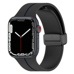 Pulseira de Relógio em Silicone com Fivela Dobrável de Duas Cores, Para Apple Watch 9 45mm, Para Apple Watch 9 41mm