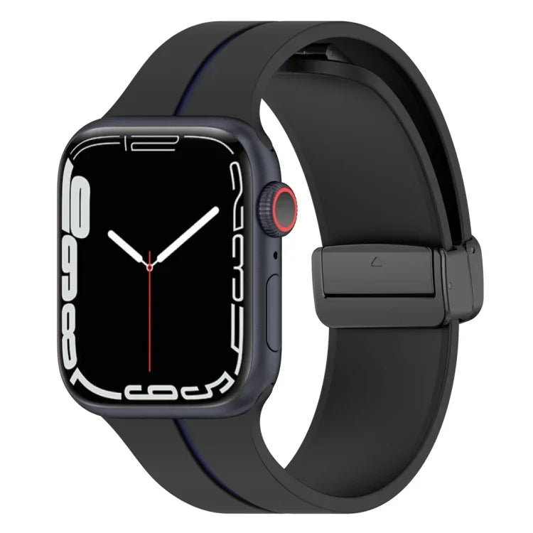 Pulseira de Relógio em Silicone com Fivela Dobrável de Duas Cores, Para Apple Watch 9 45mm, Para Apple Watch 9 41mm