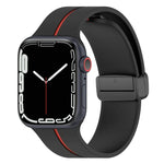Pulseira de Relógio em Silicone com Fivela Dobrável de Duas Cores, Para Apple Watch 9 45mm, Para Apple Watch 9 41mm