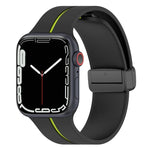 Pulseira de Relógio em Silicone com Fivela Dobrável de Duas Cores, Para Apple Watch 9 45mm, Para Apple Watch 9 41mm