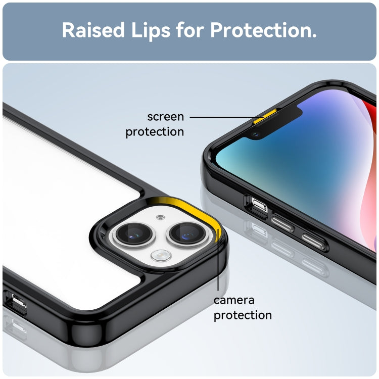 Capa para telemóvel da série colorida em acrílico + TPU, para iPhone 15