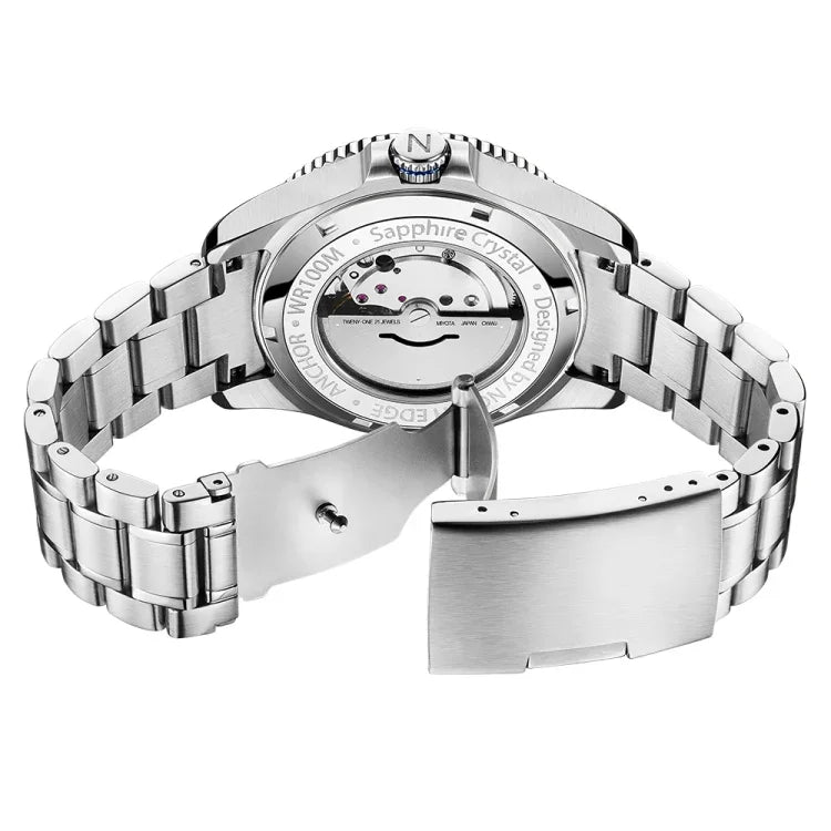 NORTH EDGE ANCHOR Relógio Mecânico Masculino para Exterior, à Prova de Água 100m, ANCHOR
