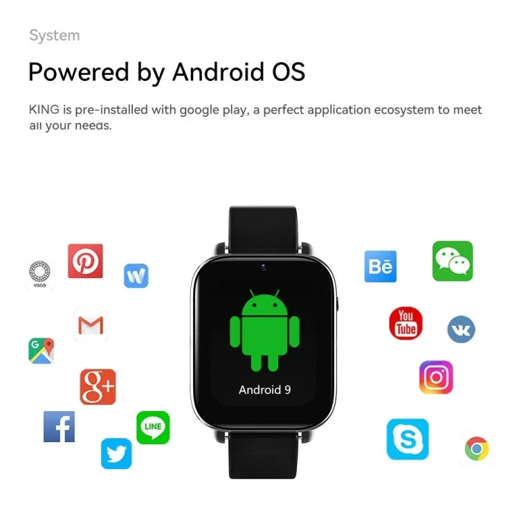 Relógio Inteligente Z20 com Ecrã de 1,75 polegadas, 4G LTE, Sistema Operativo Android 9, 4GB+128GB