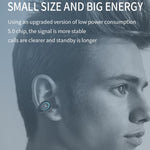 YX08 Auriculares Estéreo Sem Fios Bluetooth V5.0 Ultra-leves com Gancho para orelha, Binaurais, Duplos