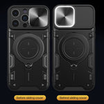 Capa de Telemóvel com Suporte Magnético Deslizante com Textura CD, Para iPhone 14 Pro Max, Para iPhone 13 Pro Max, Para iPhone 13 Pro, Para iPhone 13, Para iPhone 12, Para iPhone 12 Pro Max, Para iPhone 12 Pro, Para iPhone 11 Pro Max
