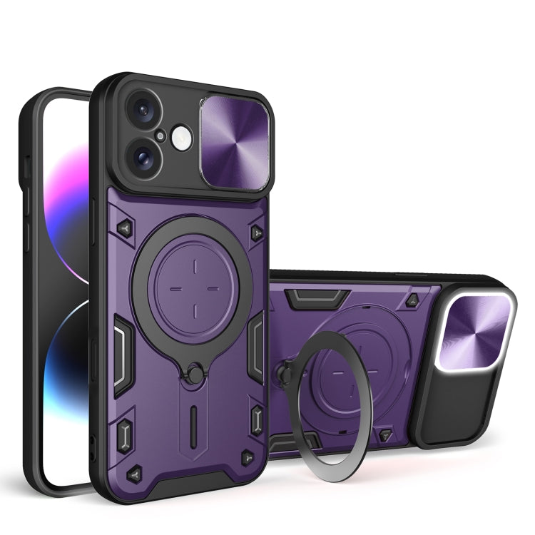 Capa de Telemóvel com Suporte Magnético Deslizante com Textura CD, Para iPhone 17e / 16e, Para iPhone 17 Pro Max, Para iPhone 17 Pro, Para iPhone 17, Para iPhone Air, Para iPhone 16 Pro Max, Para iPhone 16 Pro, Para iPhone 16 Plus