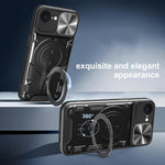 Capa de Telemóvel com Suporte Magnético Deslizante com Textura CD, Para iPhone 17e / 16e, Para iPhone 17 Pro Max, Para iPhone 17 Pro, Para iPhone 17, Para iPhone Air, Para iPhone 16 Pro Max, Para iPhone 16 Pro, Para iPhone 16 Plus
