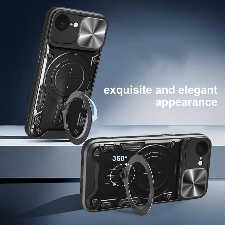 Capa de Telemóvel com Suporte Magnético Deslizante com Textura CD, Para iPhone 17e / 16e, Para iPhone 17 Pro Max, Para iPhone 17 Pro, Para iPhone 17, Para iPhone Air, Para iPhone 16 Pro Max, Para iPhone 16 Pro, Para iPhone 16 Plus