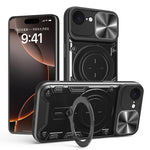 Capa de Telemóvel com Suporte Magnético Deslizante com Textura CD, Para iPhone 17e / 16e, Para iPhone 17 Pro Max, Para iPhone 17 Pro, Para iPhone 17, Para iPhone Air, Para iPhone 16 Pro Max, Para iPhone 16 Pro, Para iPhone 16 Plus