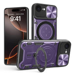 Capa de Telemóvel com Suporte Magnético Deslizante com Textura CD, Para iPhone 17e / 16e, Para iPhone 17 Pro Max, Para iPhone 17 Pro, Para iPhone 17, Para iPhone Air, Para iPhone 16 Pro Max, Para iPhone 16 Pro, Para iPhone 16 Plus