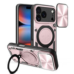 Capa de Telemóvel com Suporte Magnético Deslizante com Textura CD, Para iPhone 17e / 16e, Para iPhone 17 Pro Max, Para iPhone 17 Pro, Para iPhone 17, Para iPhone Air, Para iPhone 16 Pro Max, Para iPhone 16 Pro, Para iPhone 16 Plus