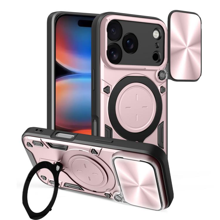 Capa de Telemóvel com Suporte Magnético Deslizante com Textura CD, Para iPhone 17e / 16e, Para iPhone 17 Pro Max, Para iPhone 17 Pro, Para iPhone 17, Para iPhone Air, Para iPhone 16 Pro Max, Para iPhone 16 Pro, Para iPhone 16 Plus