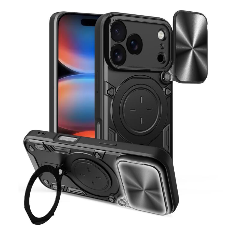 Capa de Telemóvel com Suporte Magnético Deslizante com Textura CD, Para iPhone 17e / 16e, Para iPhone 17 Pro Max, Para iPhone 17 Pro, Para iPhone 17, Para iPhone Air, Para iPhone 16 Pro Max, Para iPhone 16 Pro, Para iPhone 16 Plus