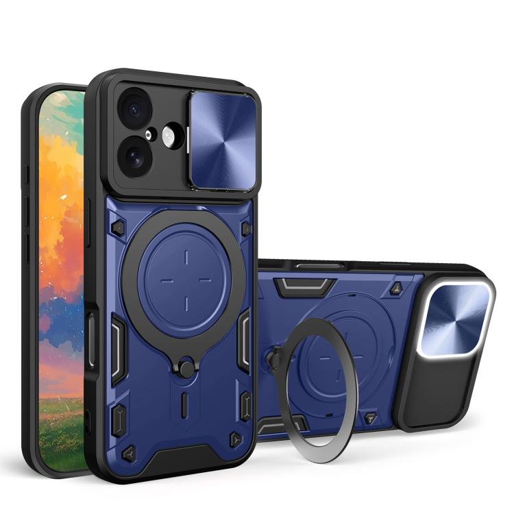 Capa de Telemóvel com Suporte Magnético Deslizante com Textura CD, Para iPhone 17e / 16e, Para iPhone 17 Pro Max, Para iPhone 17 Pro, Para iPhone 17, Para iPhone Air, Para iPhone 16 Pro Max, Para iPhone 16 Pro, Para iPhone 16 Plus