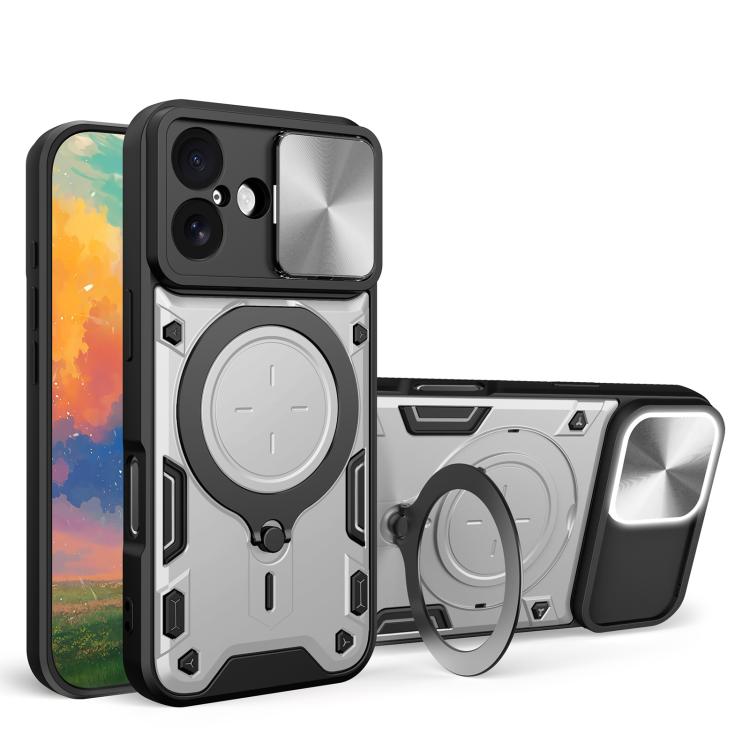 Capa de Telemóvel com Suporte Magnético Deslizante com Textura CD, Para iPhone 17e / 16e, Para iPhone 17 Pro Max, Para iPhone 17 Pro, Para iPhone 17, Para iPhone Air, Para iPhone 16 Pro Max, Para iPhone 16 Pro, Para iPhone 16 Plus