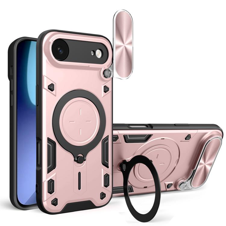 Capa de Telemóvel com Suporte Magnético Deslizante com Textura CD, Para iPhone 17e / 16e, Para iPhone 17 Pro Max, Para iPhone 17 Pro, Para iPhone 17, Para iPhone Air, Para iPhone 16 Pro Max, Para iPhone 16 Pro, Para iPhone 16 Plus