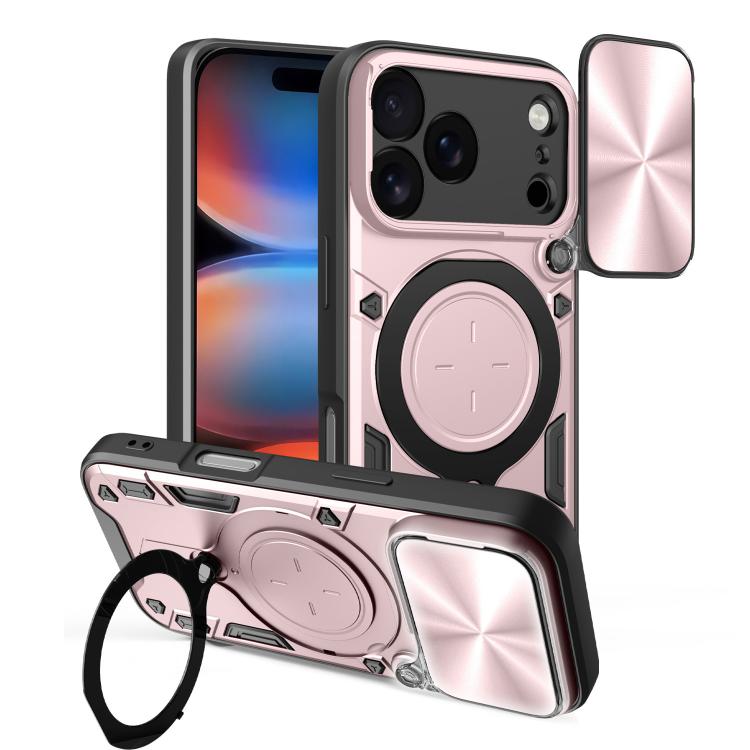Capa de Telemóvel com Suporte Magnético Deslizante com Textura CD, Para iPhone 17e / 16e, Para iPhone 17 Pro Max, Para iPhone 17 Pro, Para iPhone 17, Para iPhone Air, Para iPhone 16 Pro Max, Para iPhone 16 Pro, Para iPhone 16 Plus