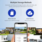 Câmara IP Dome Solar 4G 3MP SHIWOJIA IP66 à Prova de Água, Áudio Bidirecional, Detecção de Movimento PIR e Visão Noturna, UE, AU, EUA