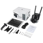 Câmara IP Dome Solar 4G 3MP SHIWOJIA IP66 à Prova de Água, Áudio Bidirecional, Detecção de Movimento PIR e Visão Noturna, UE, AU, EUA