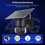 Câmara IP Dome Solar 4G 3MP SHIWOJIA IP66 à Prova de Água, Áudio Bidirecional, Detecção de Movimento PIR e Visão Noturna, UE, AU, EUA