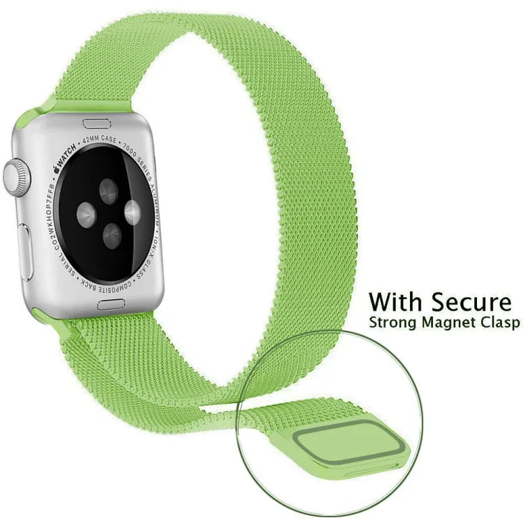 Pulseira Milanesa Magnética em Aço Inoxidável para Apple Watch Series, 5 & 4 40mm / 3 & 2 & 1 38mm, 5 & 4 44mm / 3 & 2 & 1 42mm