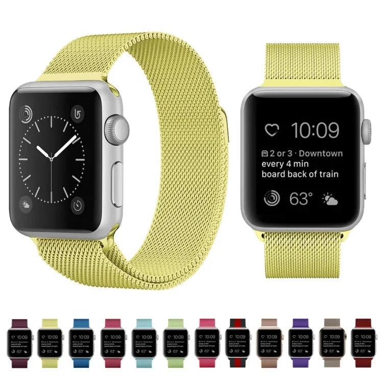 Pulseira Milanesa Magnética em Aço Inoxidável para Apple Watch Series, 5 & 4 40mm / 3 & 2 & 1 38mm, 5 & 4 44mm / 3 & 2 & 1 42mm